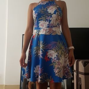 Blue tropical dress